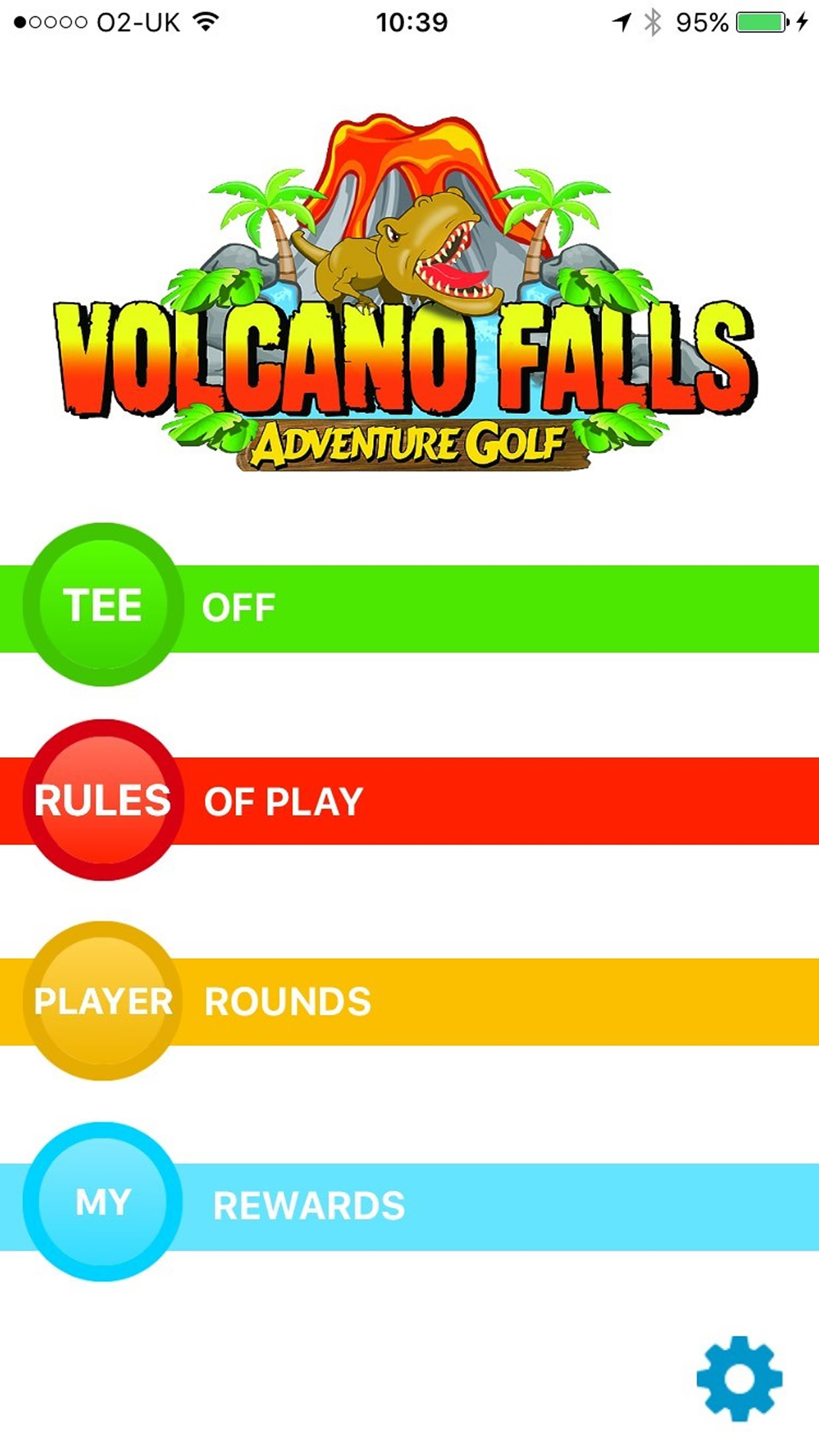 mini golf app at Volcano Falls in Castleford UK
